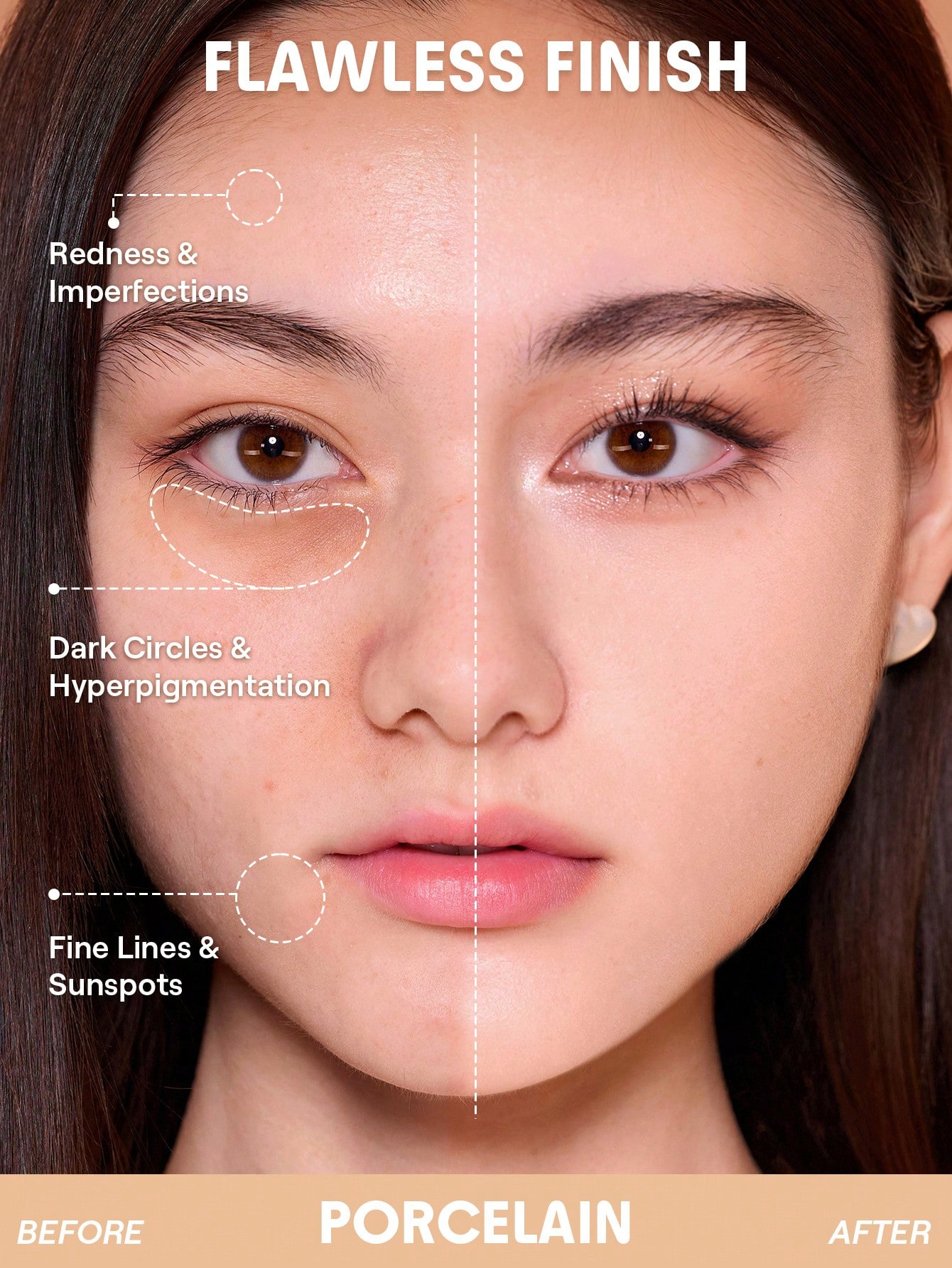 SHEGLAM Lock & Go Long-Lasting Cushion Foundation - Porcelain beauty makeup cosmetics for