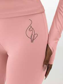 BABYPHAT Quần legging ống rộng cạp cao co giãn thoải mái mặc thường ngày cho nữ - Màu Hồng baby - Xem 5