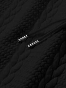 Manfinity Homme 男士针织上衣和短裤休闲两件套 男士两件套休闲短裤套装 - 黑色 - 查看 5