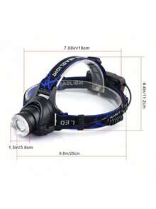 1 Head Mounted Headlight, High Brightness Ultra Bright Headlight, 3-Mode Micro USB Charging LED Working Headlight, Requires 2 18650 Model Batteries (Excluding Batteries) Adult Flashlight, Running, Camping, Fishing, Hiking, Bicycle Headlight