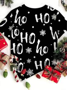 Manfinity Roghcode Men's Funny Rock Santa Claus Graphic Black Crew Neck T-Shirt Cute Graphic Tees Christmas Graphic Tees, Christmas - Multicolor - View 2