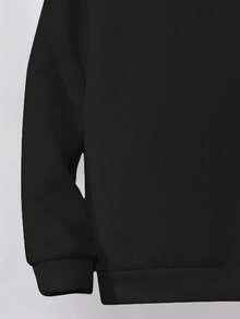 SHEIN Leap Crew 复古甜美豹纹蝴蝶结印花，黑色，少女休闲宽松圆领舒适长袖套头卫衣和运动裤两件套，适合秋冬季节、街头风、校园休闲运动、户外野餐、郊游、街头摄影、居家、校园穿着。 - 彩色 - 查看 5