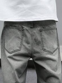 PAVTROS Manfinity Streetrush Men's Pocket Distressed Loose Wide Leg Casual Jeans