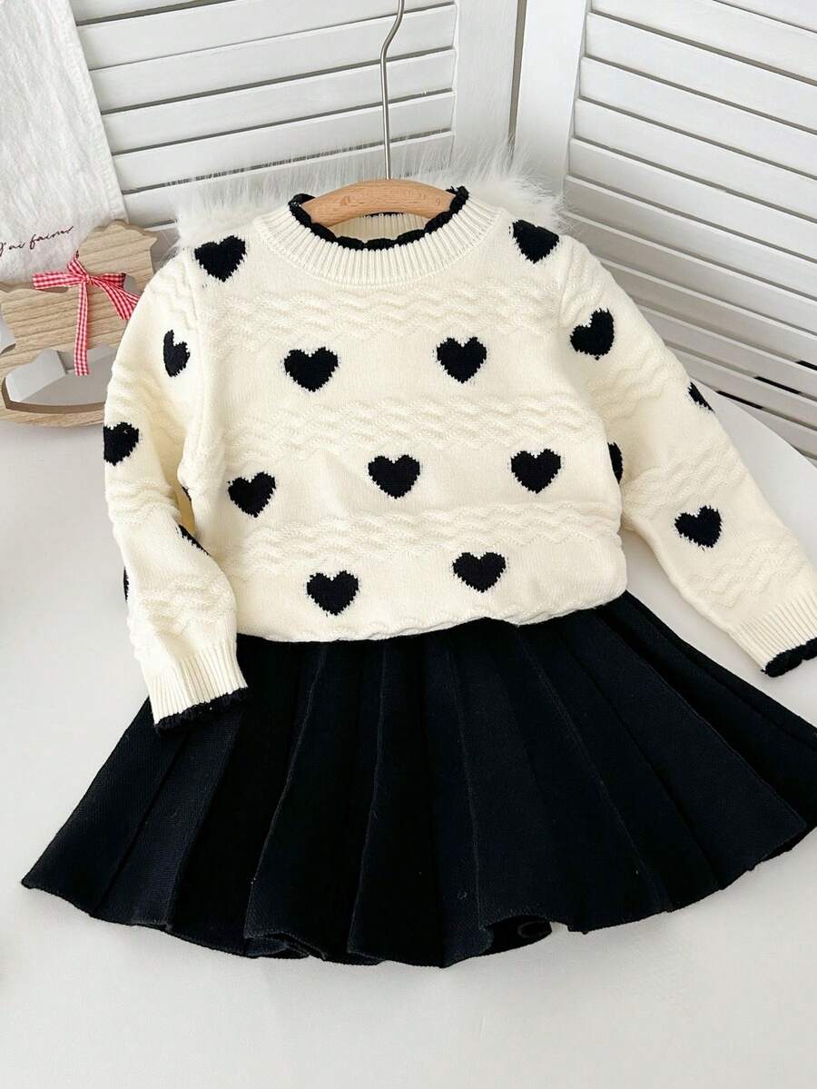 Genkimix Kids 小女孩可爱甜心毛衣套装 - 彩色 - 查看 1