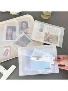 10pcs Sulfuric Acid Paper Semi-Transparent Card Holder Protector Envelopes, Waterproof File/Photo Storage Sleeves,Christmas - Multicolor - View 6