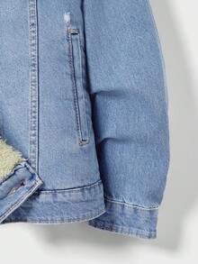 RueChic 男式羊毛衫領丹寧夾克