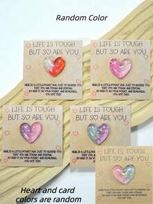 1pc Heartfelt Resin Pocket  With Inspirational Cards - Perfect For Birthdays, Weddings, Valentine's Day & More - Thoughtful Mini Gift With Encouragement Greeting Pocket  Cards- Perfect Gift For Friends, Family, And Guests - Multicolor - View 12