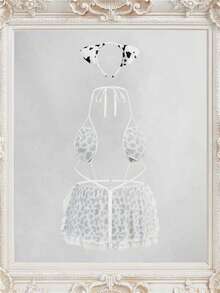 2 件黑白奶牛印花女仆围裙服装，可爱性感内衣套装，适合角色扮演、卧室、暑假 - 黑與白 - 查看 4