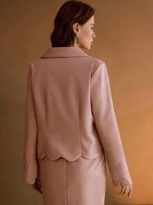 MOTF PREMIUM PU LEATHER FLORAL EMBROIDERY JACKET - Pink - View 3