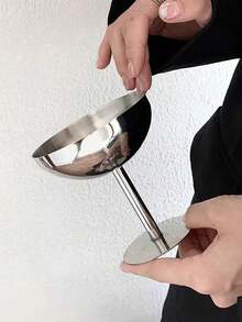 Joivida 1件/2件不锈钢冰淇淋杯、高脚杯、夏季不锈钢甜点碗、水果沙拉碗、枣子零食杯、咖啡杯 - 銀色 - 查看 17