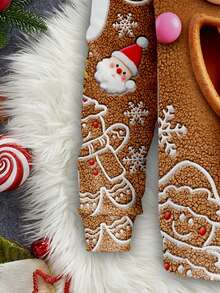 Manfinity Homme 男士圣诞休闲仿毛皮3D姜饼人和雪花圣诞老人抓绒印花保暖套头卫衣 - 彩色 - 查看 4