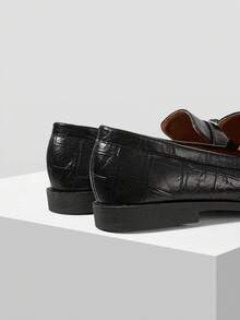 MOTF WOMEN'S COMFORTABLE ELEGANT RETRO BRITISH STYLE SLIP-ON LOAFERS FLAT SHOES FOR CHRISTMAS - Black - View 4