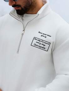 Manfinity CasualCool 男士极简印花拉链长袖套头卫衣