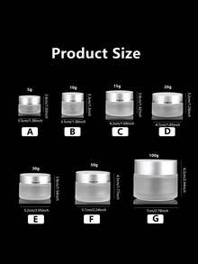 1PC Frosted Glass Cream Jar Liquid Foundations Face Cream Bottles Eye Shadow Lip Balm Makeup Jar - Silver - View 2