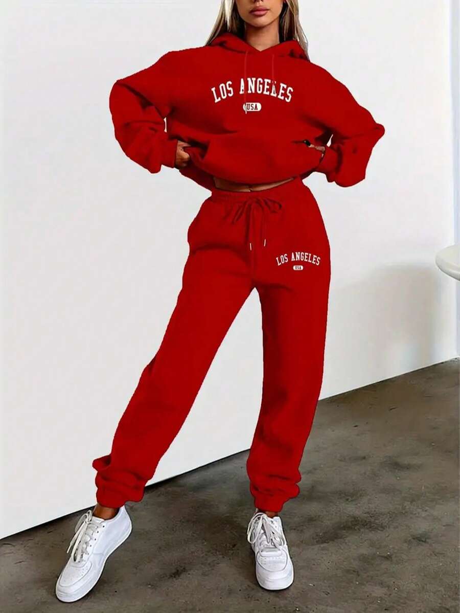 Women Two-Piece Outfits - Red - View 1