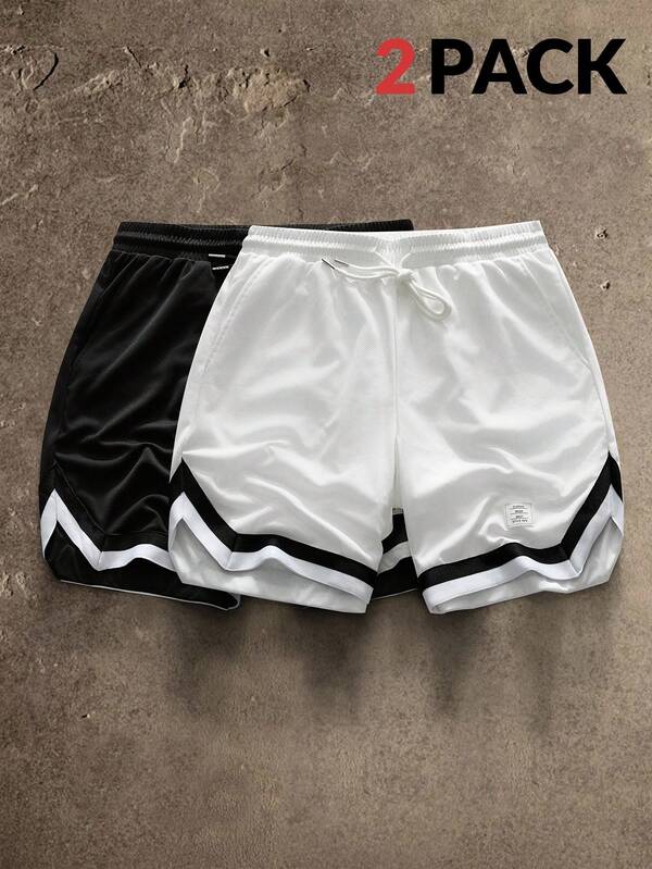 AXEPEAK Men's Casual Versatile Contrast Color Webbing Shorts