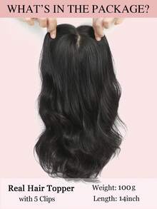 Tóc giả 9AM Hair 14" dành cho nữ, tóc giả làm từ tóc thật, kích thước 8x8 inch, đế lớn, thích hợp để đội hàng ngày và tạo kiểu. Trang phục mùa đông, Giáng sinh, Halloween, trang phục mùa thu dành cho nữ. - Natural Black - Xem 4