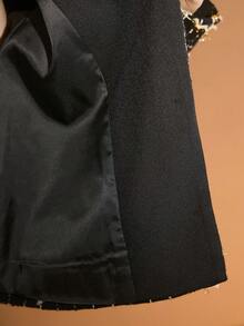 MOTF PREMIUM TWEED PLAID PATTERN SINGLE BREASTED PLACKET CROP JACKET