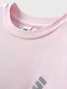 JNSQ Girls' Outdoor Professional Sports Top, Children's Collared Color Block Outdoor Sports T-Shirt - Pink - View 3