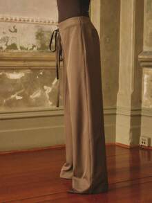 Aralina Women's Elegant Low Waist Eyelet Straight Leg Pants Perfect For Christmas Party New Years And Thanksgiving - Army Green - View 10