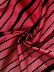 Lyxana قميص مخطط قصير للنساء للتنقل اليومي - الأحمر - مشاهدة 4