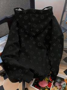 Manfinity Dauomo Men's Standard Size Long Sleeve Hoodie Sweatshirt - Black - View 3