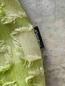 AXEPEAK Top de Manga Curta Casual Solta com Recorte Xadrez Azul Marinho e Verde Neon para Homens - Multicolorido - Visão 6