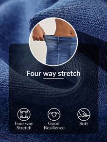 SHEIN Tall Tall Patchwork Distressed Denim Jeans - Medium Wash - View 8