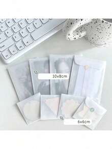 10pcs Sulfuric Acid Paper Semi-Transparent Card Holder Protector Envelopes, Waterproof File/Photo Storage Sleeves,Christmas - Multicolor - View 4