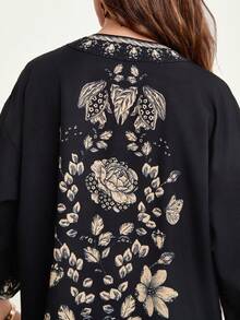 CAJUNI 女士休闲印花喇叭袖宽松开衫，春秋季