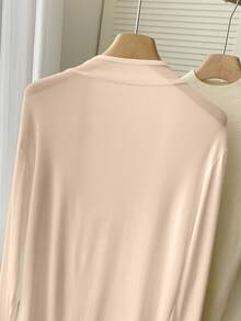 SHEIN Áo khoác nhẹ màu trơn đa năng thường ngày dành cho nữ - Màu be - Xem 3