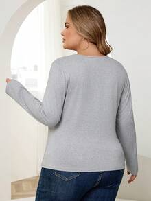 SHEIN CURVE+ 3件套大码女士休闲T恤，适合春秋季