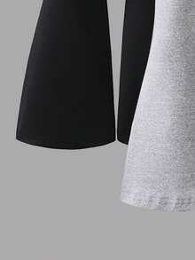 2pcs/Set Girls Flared Pants, Black & Gray Fashion Printed Long Trousers, Stylish & Versatile For Autumn/Winter