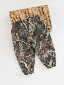 SHEIN Comfortable & Fashionable Versatile Camouflage Loose Cargo Pants, Suitable For Indoor, Outdoor, Daily Wear, Sports, Play, Party, Photo Shoot, Holiday, Festivals In Autumn/Winter For Baby Boys And Girls - Multicolor - View 6