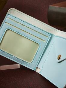 HARRY POTTER X SHEIN Blue Cute Four House Pattern Square Small Wallet