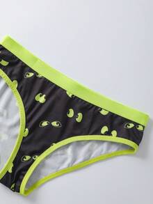 SCOOBY-DOO X SHEIN 女士可爱卡通狗印花吊带背心和内裤套装，舒适 - 黑色 - 查看 8