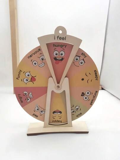 Wooden Emotion Wheel Wall Art Mood Board Mindfulness Tool Handcrafted Home Decor Finish Friendly Material Stress Relief Office Decor