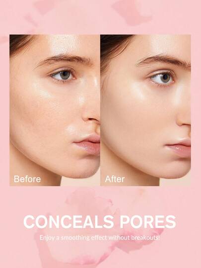 Birthday Skin Primer Invisible Pore Color-Correcting Primer Hydrating Moisturizing Rose Essential Oil Lightweight Pink Face Primer Brand Beauty Makeup Face Paint Cosmetic For Women Girls Perfect For Fall Winter Ideal For Y2K Fancy Fashion Suitable For Birthday Christmas Present Party Ready Best Color