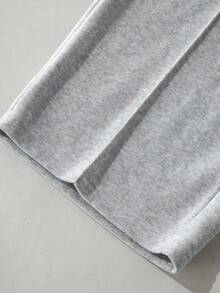 Manfinity EMRG 1pc Men's Sweatpants With GOOD LUCK Print,Loose Fit Elastic Waistband Joggers,Dark Grey,Summer,Streat Wear,Gym Casual Couple Matching Pants For Men - Light Grey - View 6
