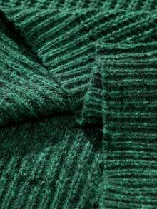 Manfinity Hypemode Men's Solid Color Minimalist Crew Neck Long Sleeve Sweater, Casual Everyday Wear - Green - View 6