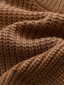 SHEIN 2pcs Newborn Baby Girl Solid Color Casual Knit Long Sleeve Sweater, Suitable For Autumn And Winter