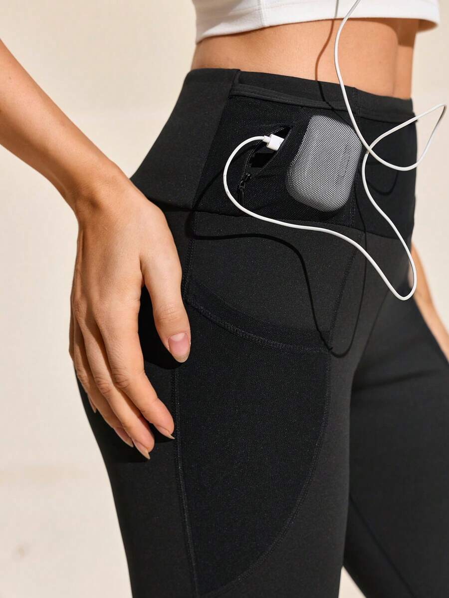 SHEIN Sports 女士户外运动休闲运动裤和慢跑裤 - 黑色 - 查看 1