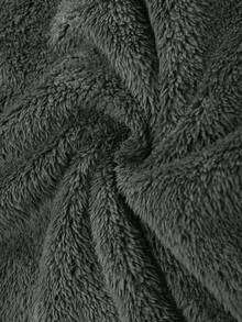 Claim Dot 男士套头四分之一拉链卫衣，深灰色保暖内衬，刺绣设计，醒目个性，室内外皆宜，休闲、运动、通勤、返校、度假皆可穿着，是送给男友/老公的理想礼物，情侣装，长袖上衣 - 深灰色 - 查看 6