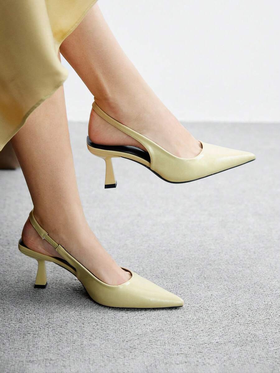 CUCCOO BIZCHIC 优雅简约的绿色尖头中跟高跟鞋，适合工作、约会和正式场合 - 綠色 - 查看 1