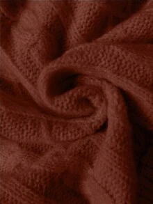 SHEIN Elenzya Damen Einfarbiges Binden-Taschen Elegantes Pulloverkleid - Braun - Übersicht 7