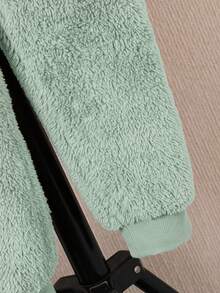 SHEIN 儿童可爱小熊刺绣卡通连帽长袖连体衣，休闲连体裤，适合上学、花园、海滩、生日、春季、夏季、秋季、冬季穿着。 - 薄荷綠 - 查看 6