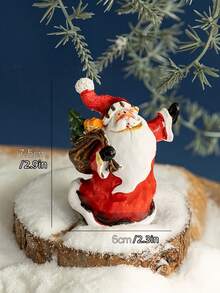 Joivida 1件圣诞树脂装饰复古铃铛雪人模型圣诞老人摆件节日展示场景，适用于家居桌面、架子、壁炉架、圣诞树、节日派对装饰 - 彩色 - 查看 6