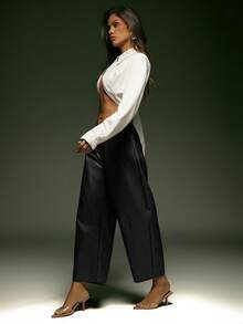 Denimoi Barrel Leg Faux Leather Pant For Fall And Winter Fashionable GNO Date Night Barrel Pants