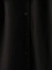 GlowEve CURVE 大码休闲纯色彼得潘领衬衫 - 黑色 - 查看 5