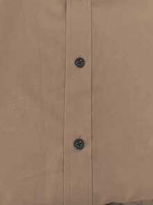 Manfinity Mode Men's Solid Color Long Sleeve Single-Breasted Casual Commuter Shirt, For Fall Khaki